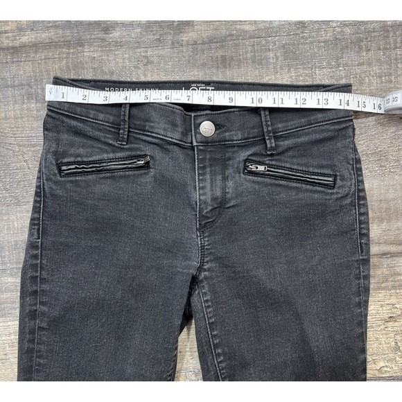 Loft Jeans Women's Modern Skinny Ankle Black Zip Ankle Size 27/4 - Picture 13 of 16